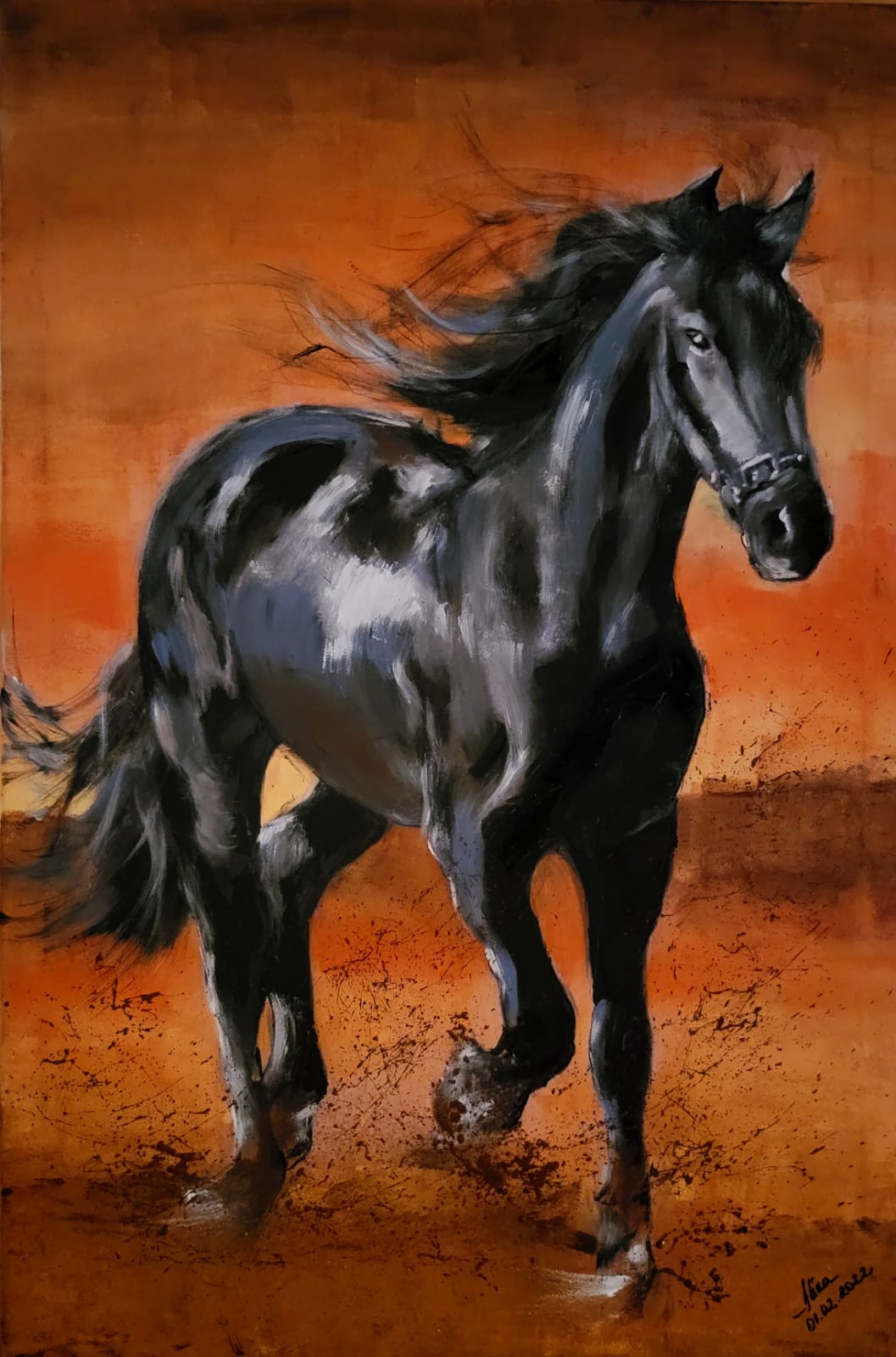 ArteDiAlina.com painting: Desert Mustang